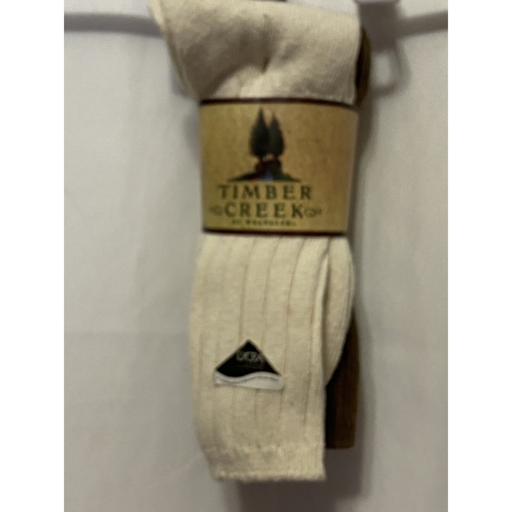 Nos 3 Pair Timber Creek Wrangler USA Made Cotton Rib Socks 10-13 Shoe Size 6-12